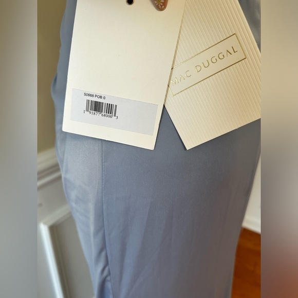 Mac Duggal 50668 powder blue gown pleated one-shoulder bodice dress formal New - Picture 8 of 12